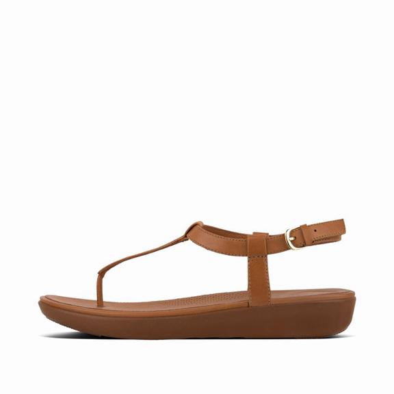 FitFlop Dámská Páskové Sandály Tmavě Hnědé - TIA Kůže T-Bar CZ-481630